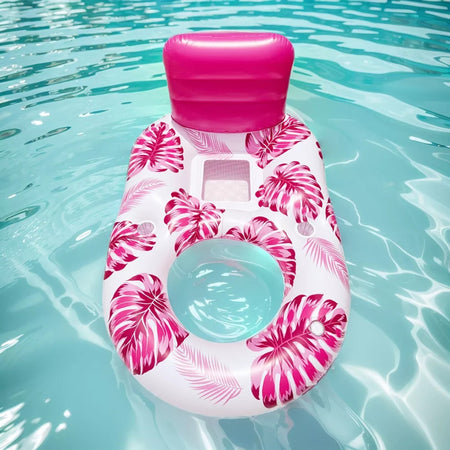 Poltrona Lounge Gonfiabile Galleggiante Con Portabicchieri Piscina 170x110cm 628534