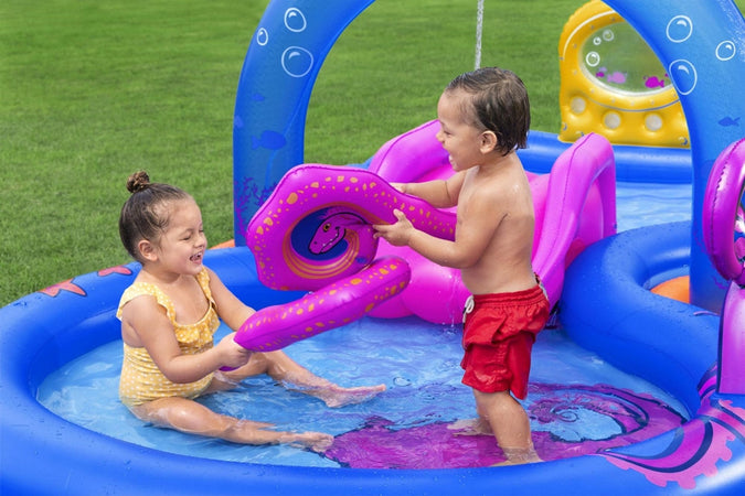 Play Center Gonfiabile Sea Odyssey Piscina Scivolo Per Bambini 330x188x117cm 53167