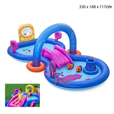 Play Center Gonfiabile Sea Odyssey Piscina Scivolo Per Bambini 330x188x117cm 53167
