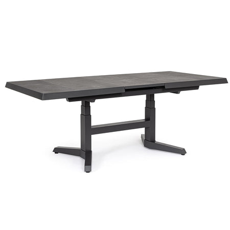 Tavolo allungabile "Robert" struttura in alluminio, piano in ceramica da 143/183 x 88 cm