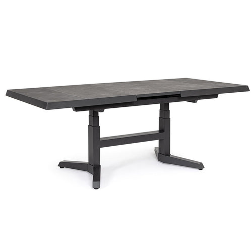 Tavolo allungabile Robert struttura in alluminio, piano in ceramica da 143/183 x 88 cm