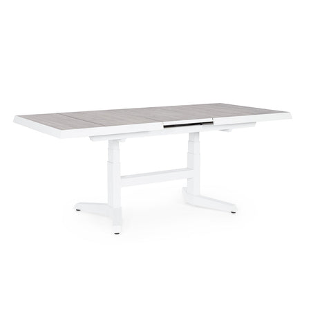 Tavolo allungabile "Robert" struttura in alluminio, piano in ceramica da 143/183 x 88 cm