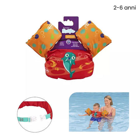 Gilet Salvagente Per Bambini Design Tricheco Giubbotto Galleggiante Con Braccioli 90139