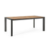 Tavolo Cameron con struttura in alluminio, piano in teak
