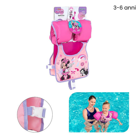 Giubbotto Giubbetto Salvagente Gilet Nuoto Swim Pal Minnie Per Bambine 3-6 Anni 9101a