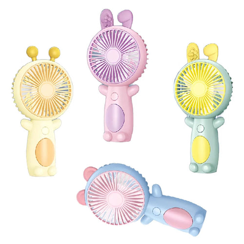 Mini Ventilatore Portatile Ricaricabile Multicolore Con Orecchie 2 Velocità Vari Colori