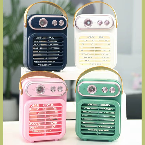 Mini Ventilatore A Spruzzo Vintage Retro Da Tavolo Elettrico Portatile Usb Batteria