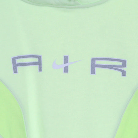 Nike Felpa Leggera Cappuccio Donna Air Fleece Gx Hoodie Lime Ice/lt Lemon Twist/white da donna
