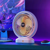 Ventilatore Da Tavolo Usb Ricaricabile Con Circolatore D'aria A Luce Colorata 3 Velocità