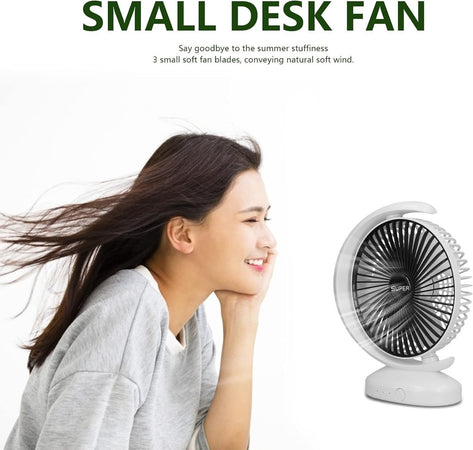 Ventilatore Da Tavolo Usb Silenziosa Con Rotazione Testa Flusso D'aria A 3 Livelli