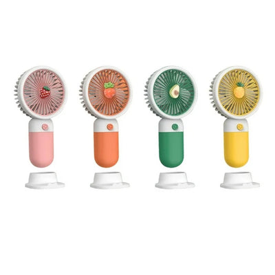 Mini Ventilatore A Mano Batteria Ricaricabile Usb Portatile Tascabile Viaggio Con Base