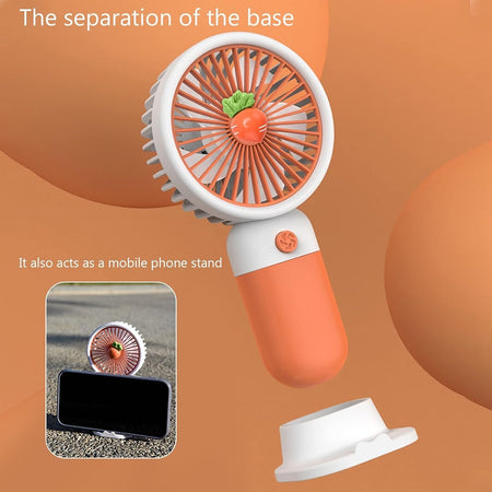 Mini Ventilatore A Mano Batteria Ricaricabile Usb Portatile Tascabile Viaggio Con Base