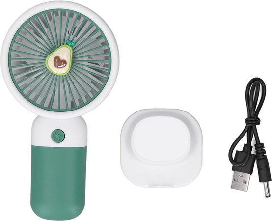 Mini Ventilatore A Mano Batteria Ricaricabile Usb Portatile Tascabile Viaggio Con Base