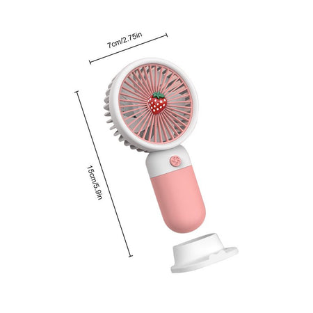 Mini Ventilatore A Mano Batteria Ricaricabile Usb Portatile Tascabile Viaggio Con Base