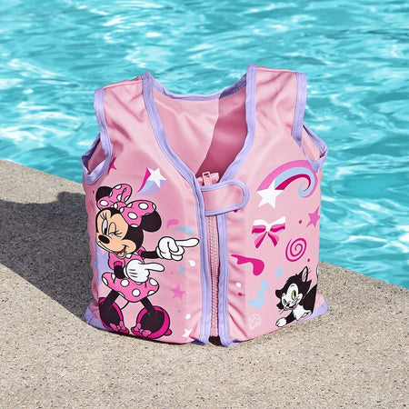 Gilet Cuscinetti In Schiuma Salvagente Giubbotto Minnie Trainer Bambine 1-3 Anni 9101b