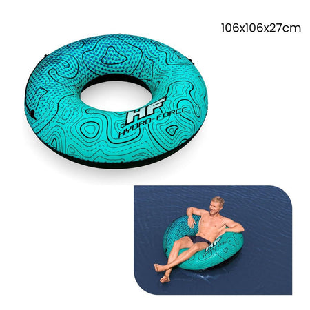 Salvagente Ciambella Gonfiabile Con Motivi Ondulati Breeze Rider 106x106x27cm 36401