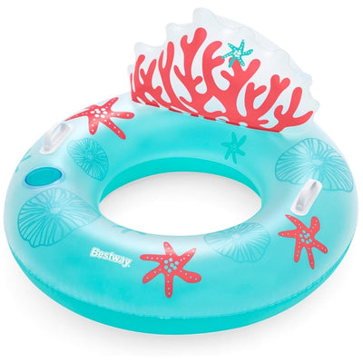 Poltrona Salvagente Gonfiabile Con Maniglie Portabicchiere Schienale Design Corallo 43730