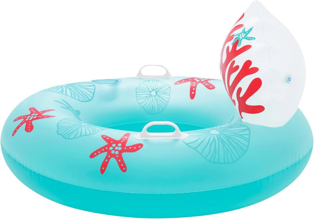 Poltrona Salvagente Gonfiabile Con Maniglie Portabicchiere Schienale Design Corallo 43730