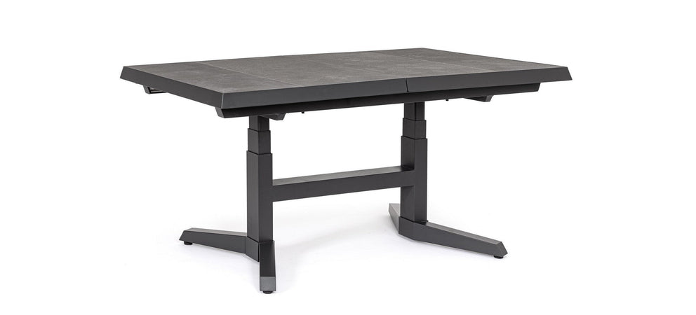Tavolo allungabile "Robert" struttura in alluminio, piano in ceramica da 143/183 x 88 cm