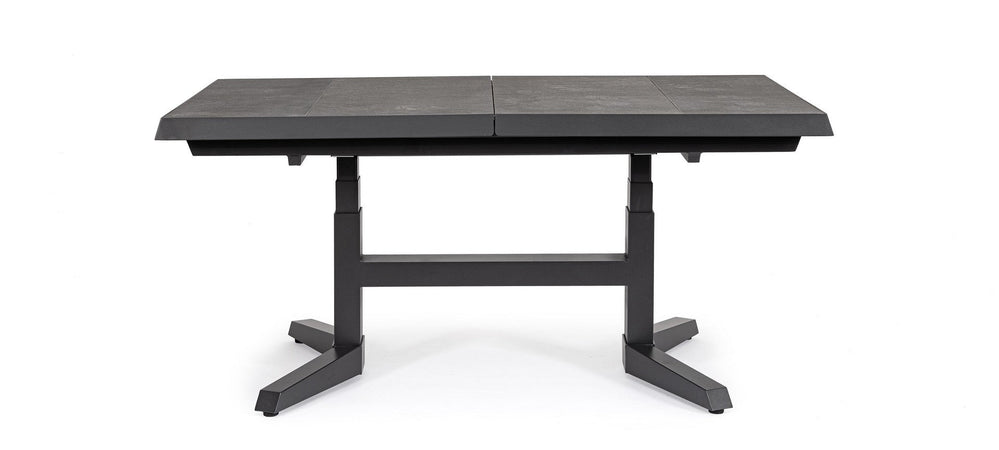 Tavolo allungabile "Robert" struttura in alluminio, piano in ceramica da 143/183 x 88 cm
