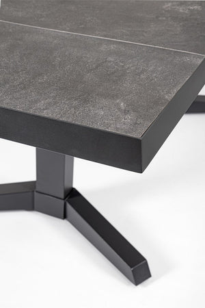 Tavolo allungabile "Robert" struttura in alluminio, piano in ceramica da 143/183 x 88 cm