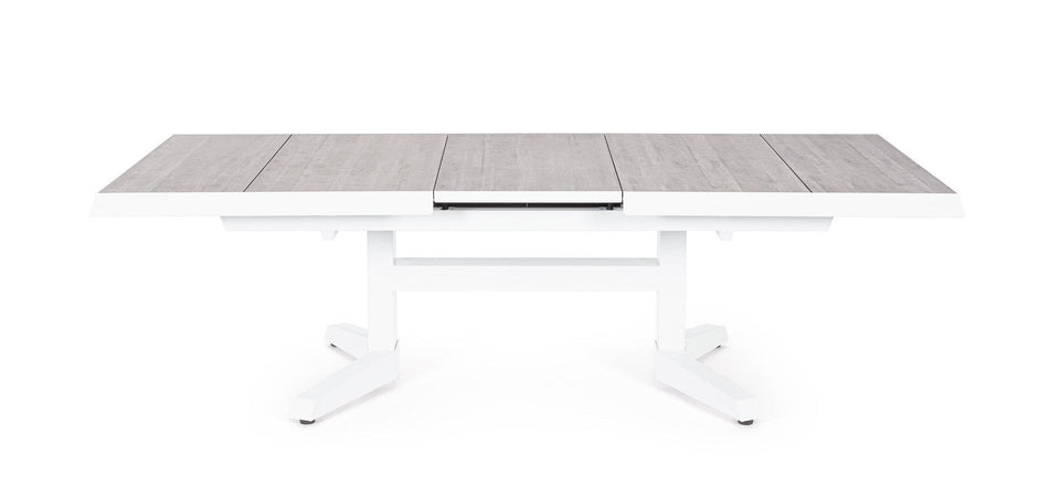 Tavolo allungabile "Robert" struttura in alluminio, piano in ceramica da 143/183 x 88 cm