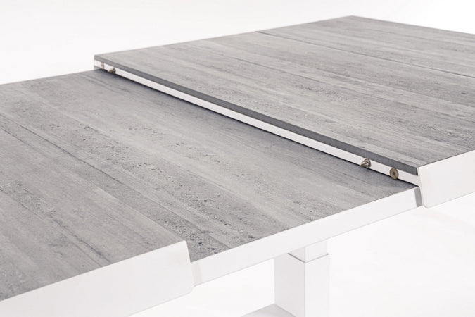 Tavolo allungabile "Robert" struttura in alluminio, piano in ceramica da 143/183 x 88 cm