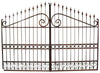 Biscottini Cancello in ferro pieno finitura antico anticata L348xPR10xH250 cm interamente