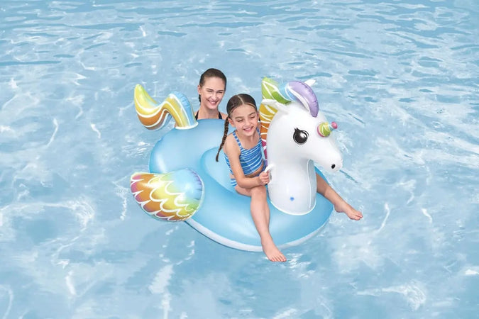 Cavalcabile Unicorno Fantasy Galleggiante Gonfiabile Piscina Spiaggia Con Maniglie 41114
