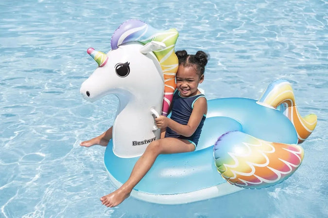 Cavalcabile Unicorno Fantasy Galleggiante Gonfiabile Piscina Spiaggia Con Maniglie 41114