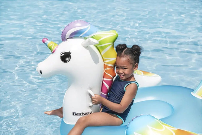Cavalcabile Unicorno Fantasy Galleggiante Gonfiabile Piscina Spiaggia Con Maniglie 41114