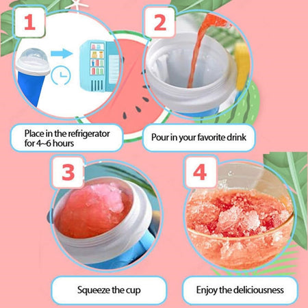 Tazza Per Granita Di Ghiaccio Magica Congelata Rapida In Silicone Con Cucchiaino