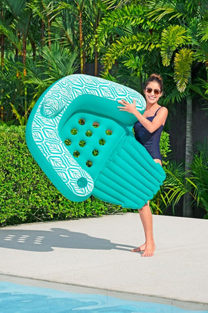 Poltrona Da Piscina Gonfiabile Galleggiante Comfort Plush Deluxe Con Portabicchiere 43719