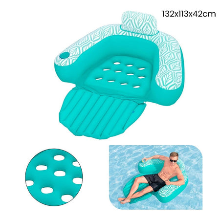 Poltrona Da Piscina Gonfiabile Galleggiante Comfort Plush Deluxe Con Portabicchiere 43719