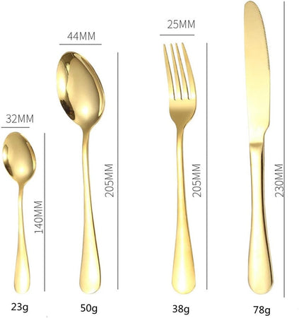 Set Di Posate 24pz In Acciaio Lucidatura A Specchio Multiuso Casa Cucina Servizio Per 6