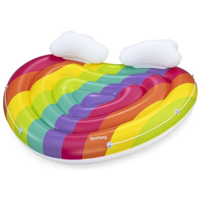 Materassino Isola Gonfiabile Galleggiante Fashion Rainbow Forma Cuore Multicolore 43722
