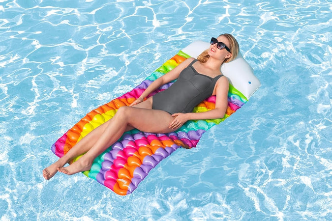 Materassino Arrotolabile Fashion Rainbow Dreams Arcobaleno Con Cuscino Forma Nuvola 44107