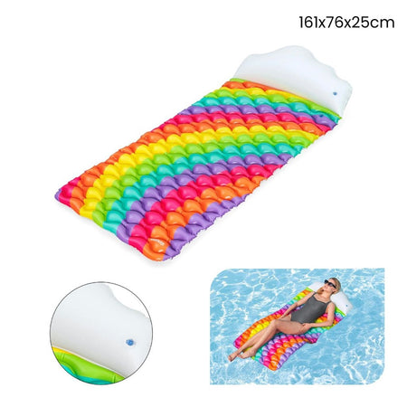 Materassino Arrotolabile Fashion Rainbow Dreams Arcobaleno Con Cuscino Forma Nuvola 44107