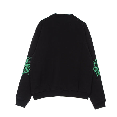 PHOBIA Felpa Leggera Girocollo Uomo Green Cobweb Print Crewneck Black/green da uomo