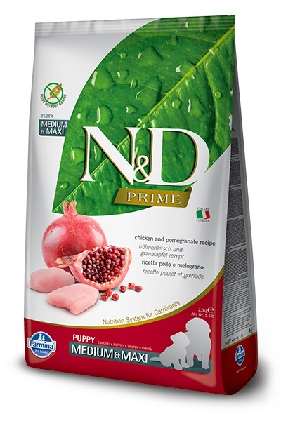 Farmina N&D Prime mangime secco Cani Puppy Medium Maxi pollo e melograno