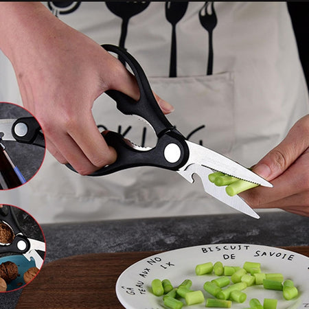 Set Di Coltelli Da Cucina In Acciaio 6pz Manico In Silicone Con Motivo Ondulato Nero