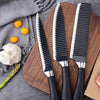 Set Di Coltelli Da Cucina In Acciaio 6pz Manico In Silicone Con Motivo Ondulato Nero