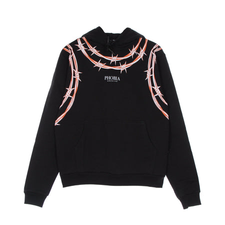 PHOBIA Felpa Leggera Cappuccio Uomo Orange Barbed Wire Hoodie Black/orange da uomo