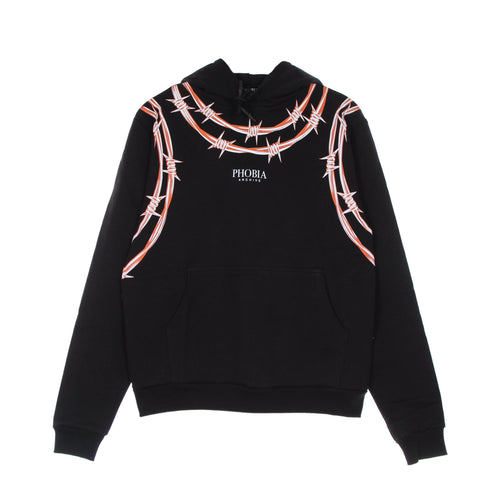 PHOBIA Felpa Leggera Cappuccio Uomo Orange Barbed Wire Hoodie Black/orange da uomo