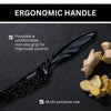 Set Di Coltelli Rivestiti In Marmo Con Manici Ergonomici Antiscivolo 6 Pezzi Nero