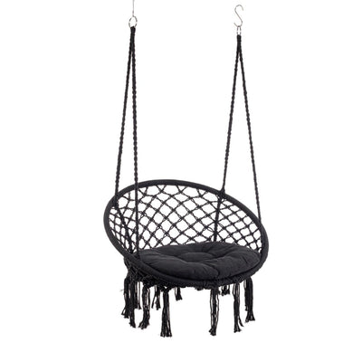 Amaca pensile Javier con seduta in tessuto poli-cotone con cuscino per esterno e giardino