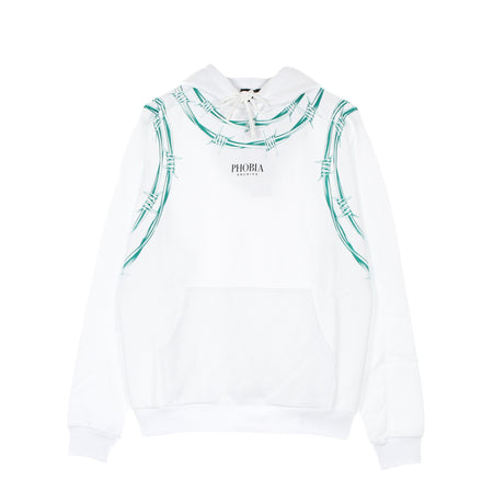 PHOBIA Felpa Leggera Cappuccio Uomo Green Barbed Wire Hoodie White/green da uomo