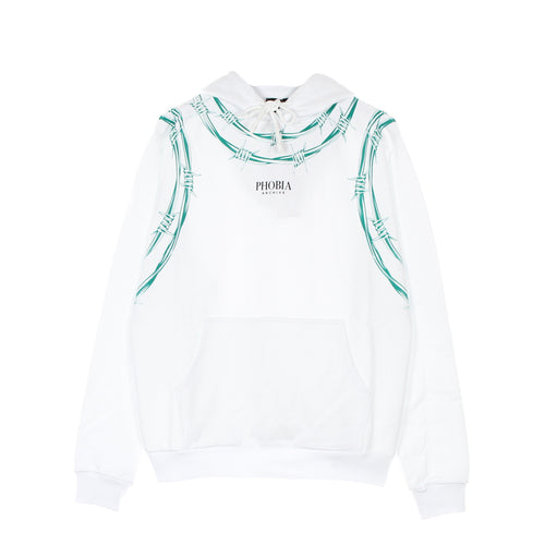 PHOBIA Felpa Leggera Cappuccio Uomo Green Barbed Wire Hoodie White/green da uomo