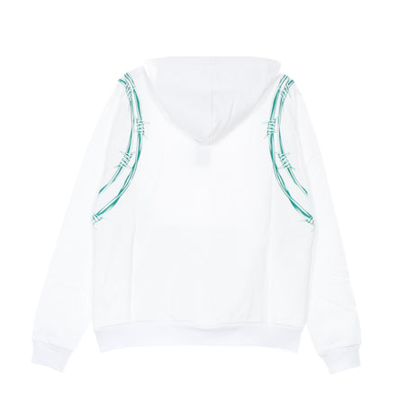 PHOBIA Felpa Leggera Cappuccio Uomo Green Barbed Wire Hoodie White/green da uomo