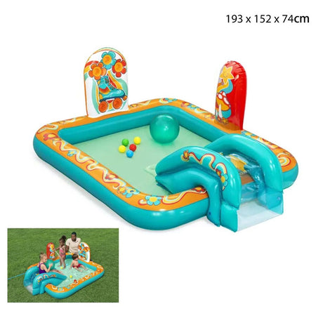 Play Center Piscina Gonfiabile Retro Groove Per Bambini 193x152x74cm Giardino 53164